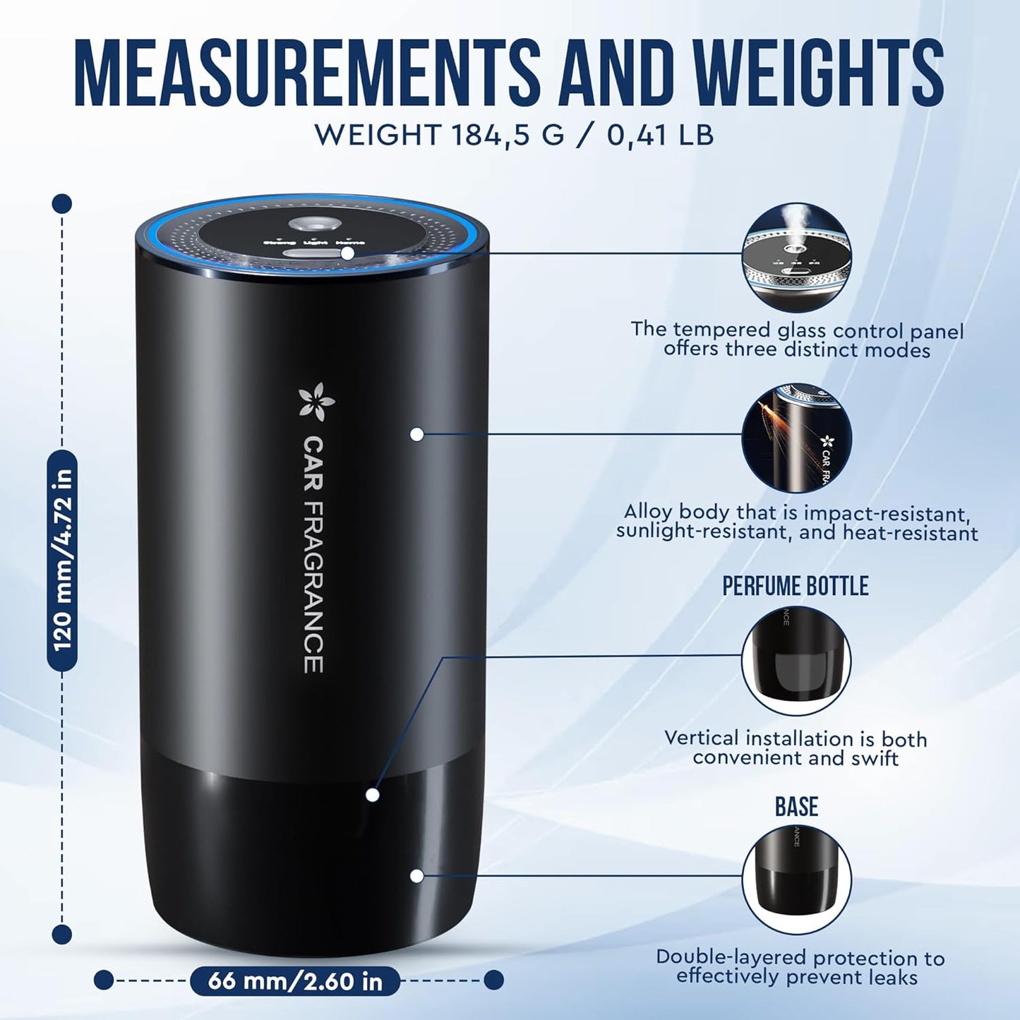 KESOCI Smart Car Diffuser: Experience Luxury with 50ml Cologne Scent - Perfume Your Journey with Ultrasonic Aroma Tech Smart Car Air Freshener