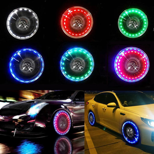 Car Wheel Light Solar LED Flash Tire Tyre Valve Cap Lamp Decoration Light